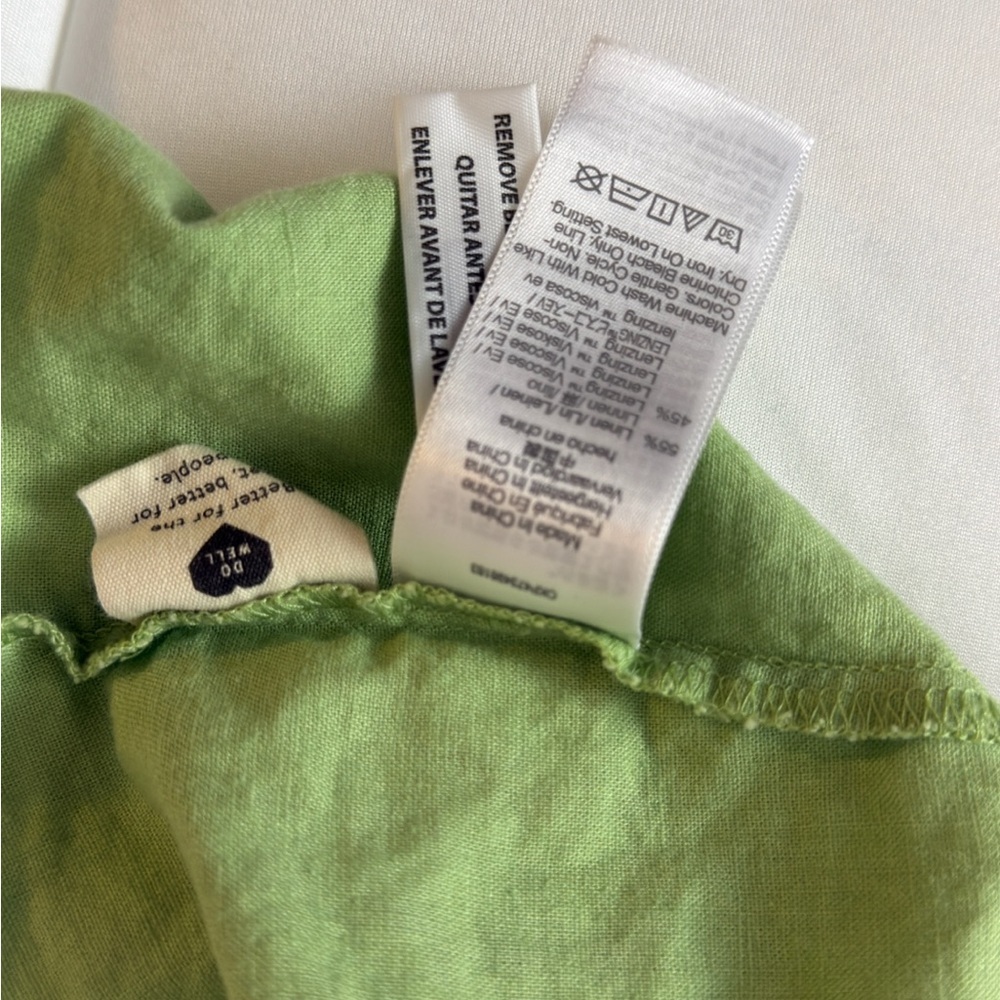 Madewell Green Sleeveless Gathered Waist Dress Size XL - Picture 7 of 7